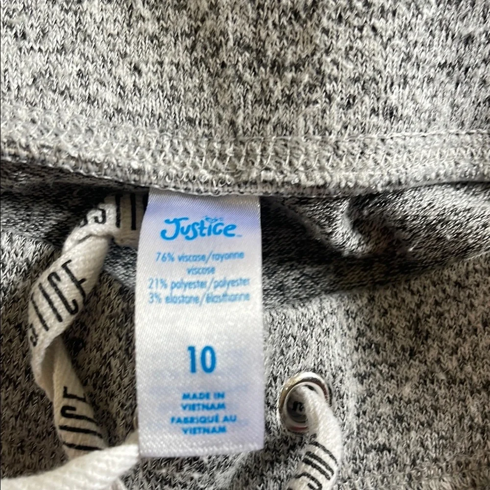 Justice Gray Sweatpants with Drawstring Waist and Ribbed Cuffs
